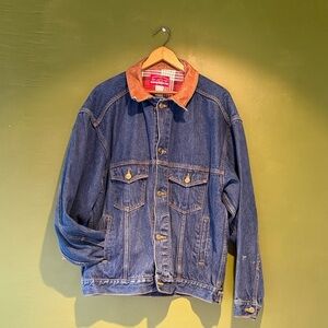 Vintage Marlboro Country Store Denim Jacket with Leather Collar
